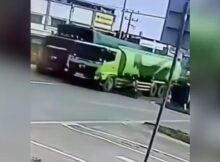 Mulher tem metade do corpo esmagado por caminhão em Jambi