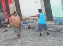 Briga de rua em Chiquimula, Guatemala, é definida pela diferença de peso em poucos segundos